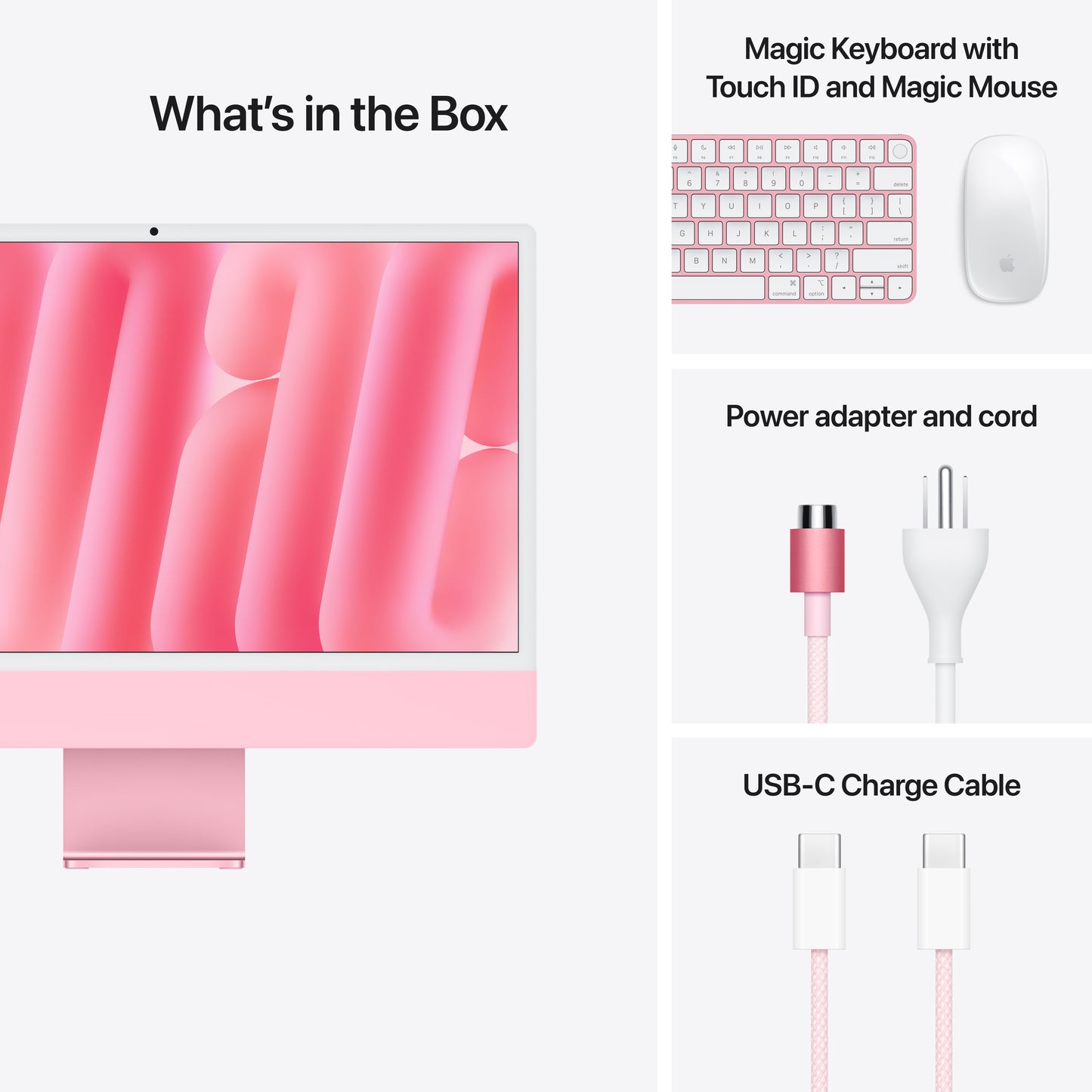 (Open Box) Apple 24-inch iMac with Retina 4.5K display: M4 chip w 10C CPU / 10C GPU, 512GB SSD, 16GB Memory - Pink - MWV53LL/A (Fall 2024)