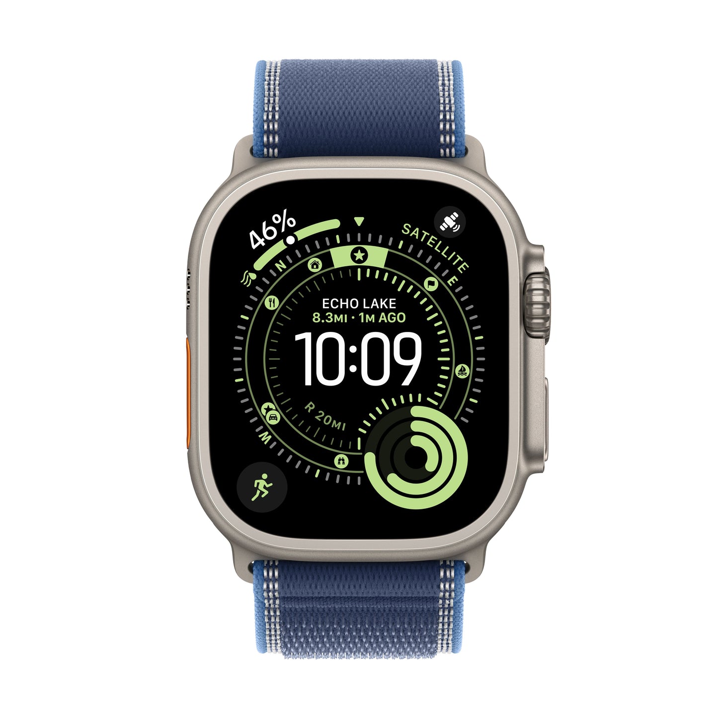(Open Box) Apple Watch Ultra 3 GPS + Cellular 49mm Natural Titanium Case with Blue/Bright Blue Trail Loop - M/L - MEWU4LW/A - (Fall 2025)