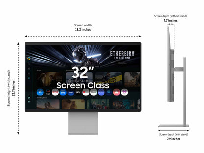 (Open Box) Samsung 32-in Smart Monitor M9 M90SF 4K OLED Samsung Vision AI - Black - LS32FM902SNXZA