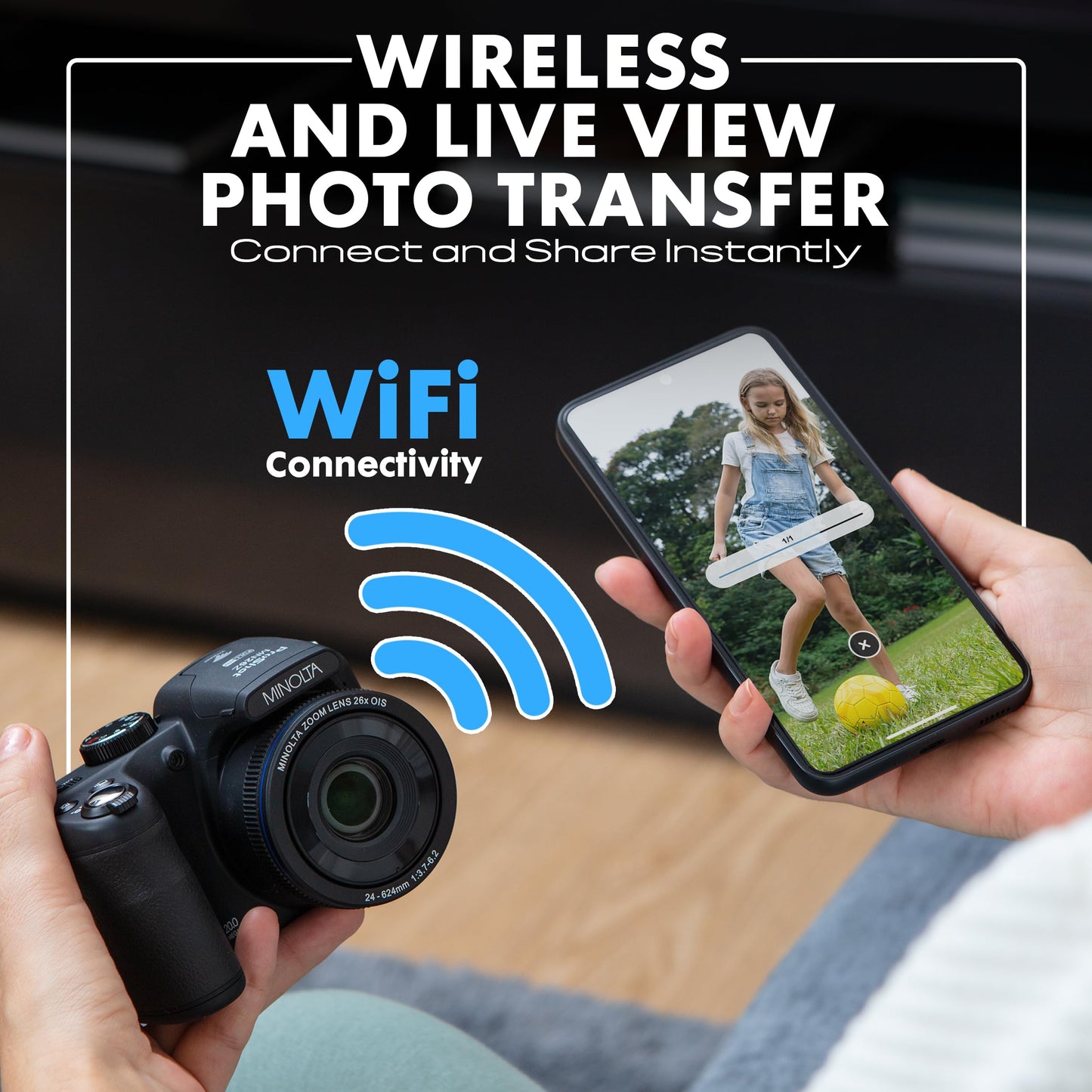 Minolta MN26Z 20 MP / 1080P FHD Bridge Digital Camera w/26x Optical Zoom (Black)