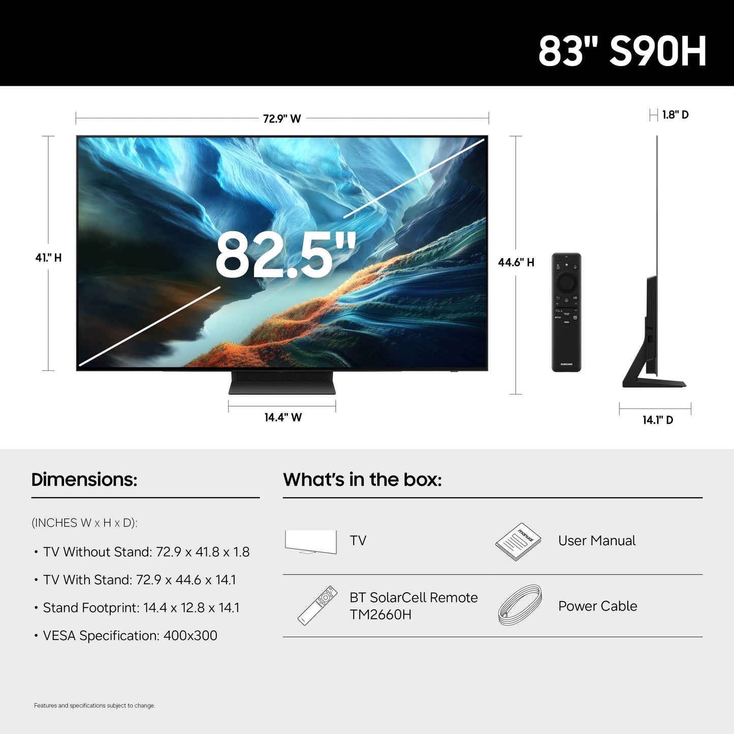Samsung S90H 83-in OLED TV - QN83S90HAEXZA (2026)
