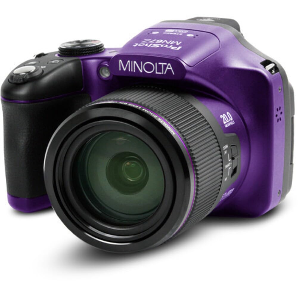 Minolta MN67Z 20 MP / 1080P FHD Bridge Digital Camera w/67x Optical Zoom (Purple)