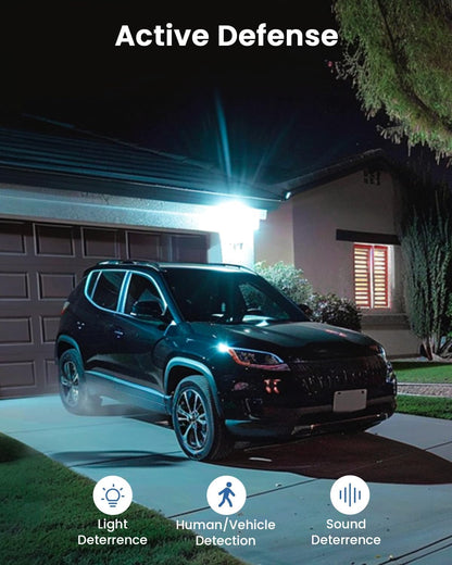 (Open Box) AOSU Solar Security Camera Wireless Outdoor System, 3K/5MP Battery Powered WiFi Camera for Home Security, Panoramic PTZ, Auto Tracking, Human/Vehicle Detection, Night Vision, Spotlights, 2-Way Talk