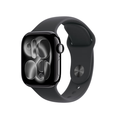 Apple Watch Series 11 GPS 42mm Jet Black Aluminum Case with Black Sport Band - M/L - MEQU4LW/A - (Fall 2025)