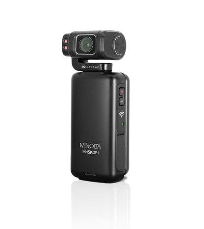 Minolta MN5KGP1 5K Ultra HD / 20 MP Handheld Pocket Camcorder w/Motorized Tilting Lens Head