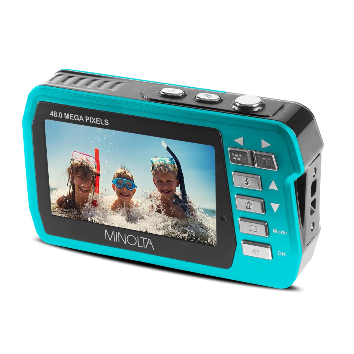 Minolta MN40WP 48 MP / 2.7K Quad HD Waterproof Digital Camera w/Dual LCD (Blue)