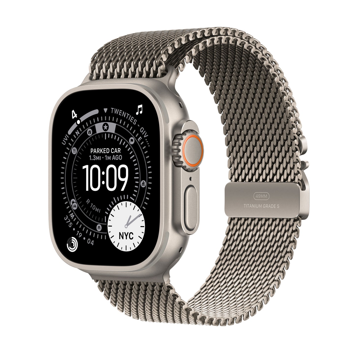 (Open Box) Apple Watch Ultra 3 GPS + Cellular 49mm Natural Titanium Case with Natural Titanium Milanese Loop - Medium - MEWY4LW/A - (Fall 2025)
