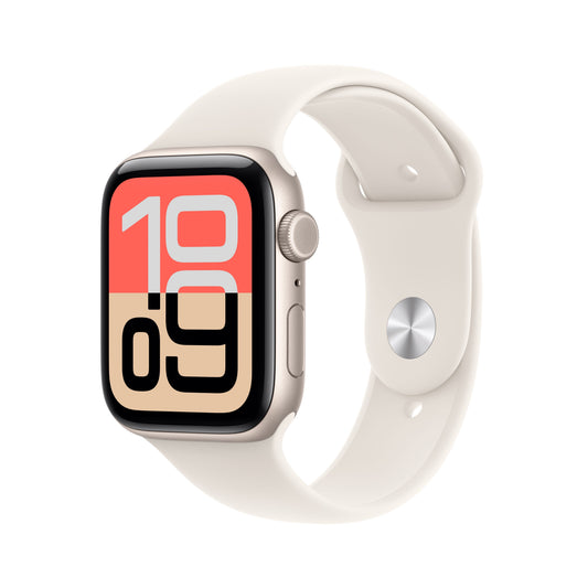 (Open Box) Apple Watch SE 3 GPS + Cellular 44mm Starlight Aluminum Case with Starlight Sport Band - M/L - MEPF4LW/A - (Fall 2025)
