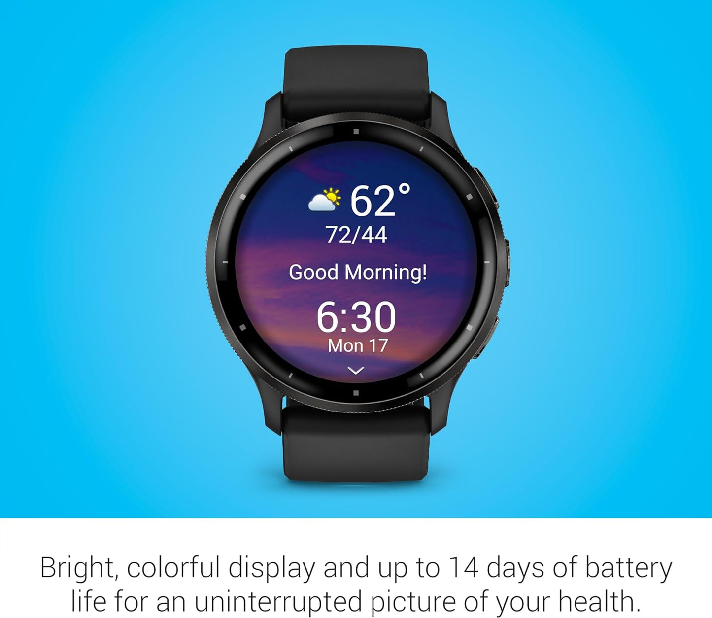 (Open Box) Garmin Venu 3 Smartwatch - Slate Stainless Steel Bezel with Black Case and Silicone Band