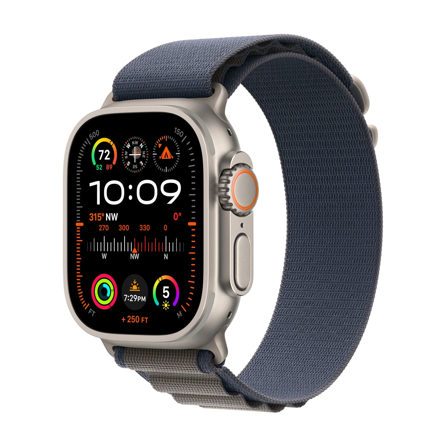 (Open Box) Apple Watch Ultra 2 GPS + Cellular, 49mm Titanium Case with Blue Alpine Loop - SMALL - MREK3LL/A