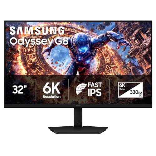 Samsung 32-in Computer Monitor - 6K, IPS, 165Hz (DLG 3K 330Hz), DP 2.1 - LS32HG802ESXZA (2026)
