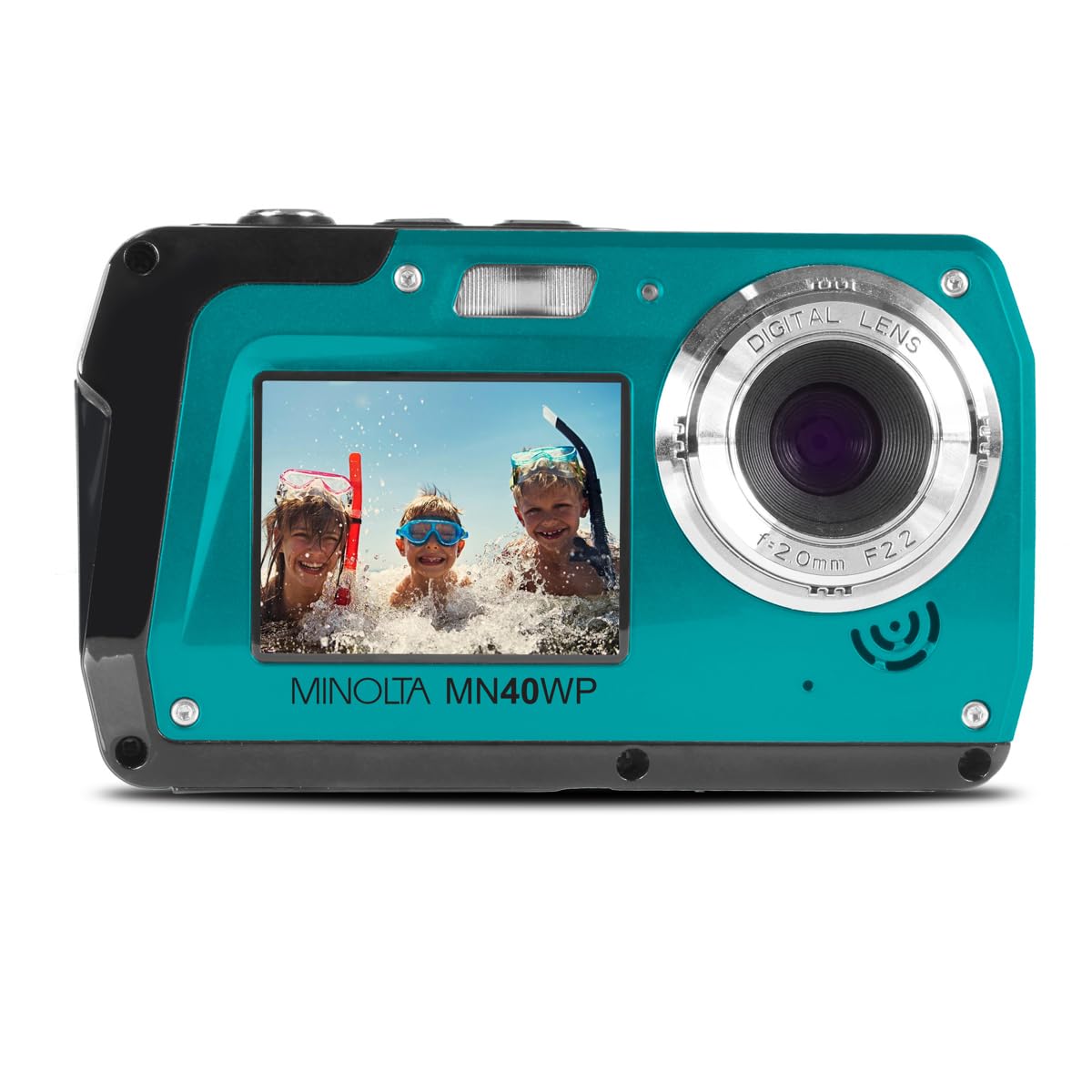 Minolta MN40WP 48 MP / 2.7K Quad HD Waterproof Digital Camera w/Dual LCD (Blue)