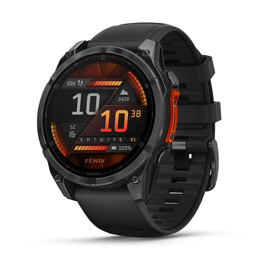 Garmin fenix 8 47mm Adventure Watch - AMOLED Slate Gray with Black Silicone Band