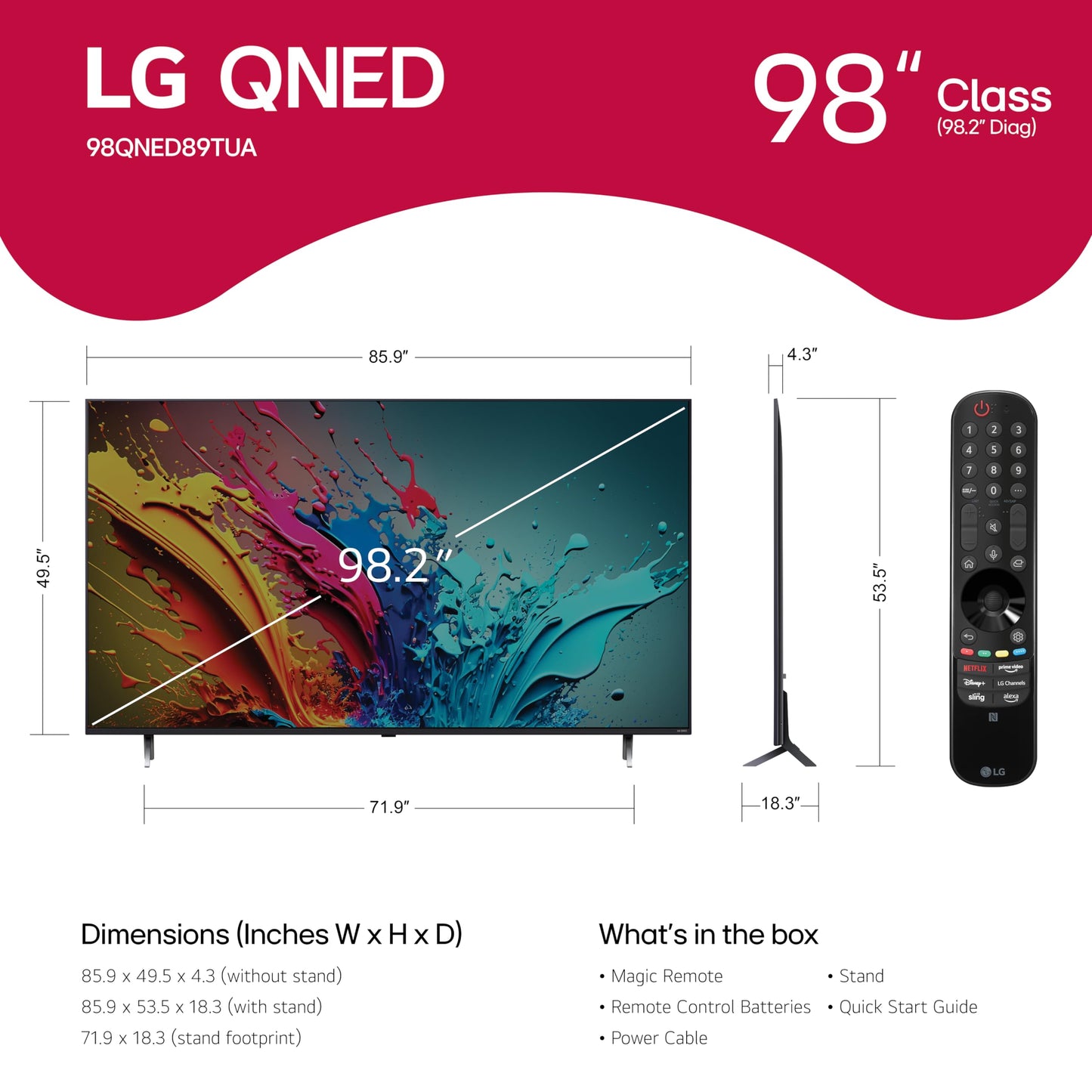 LG 98-in QNED89T Series QNED Mini LED TV 4K - 98QNED89TUA (2024)