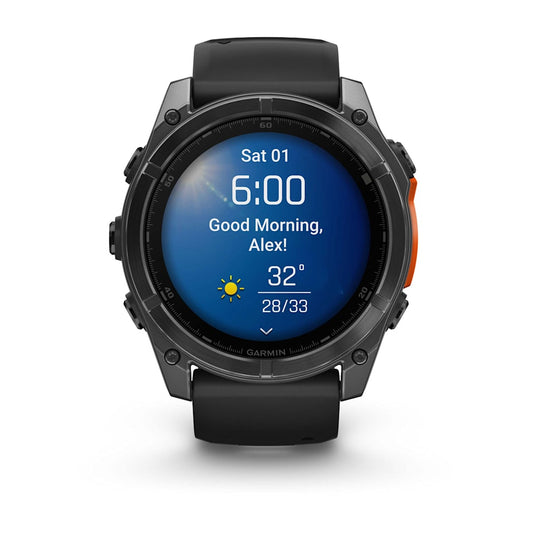 Garmin fenix 8 51mm Adventure Watch - AMOLED Slate Gray with Black Silicone Band