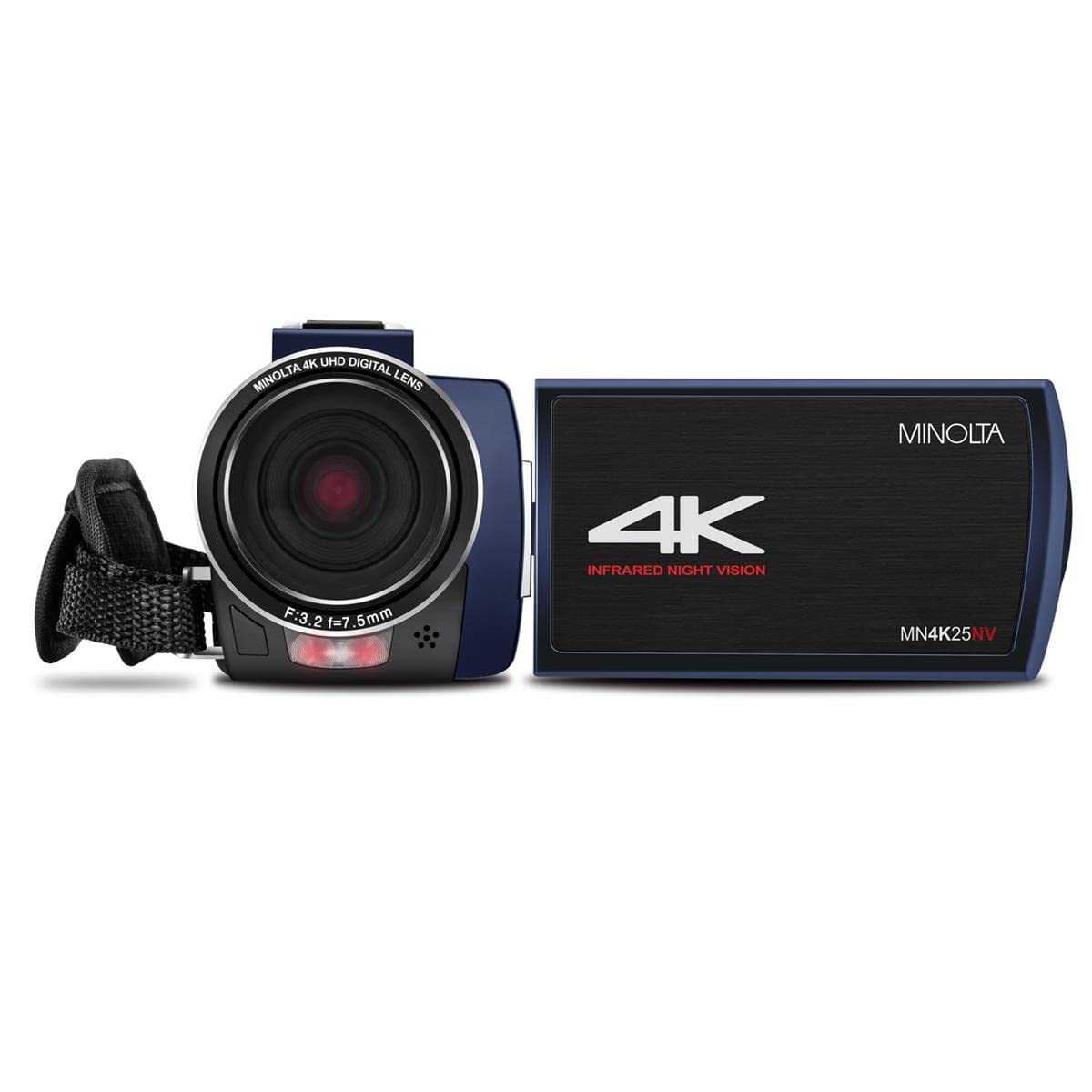 Minolta MN4K25NV 4K Ultra HD / 30 MP Night Vision Camcorder (Blue)