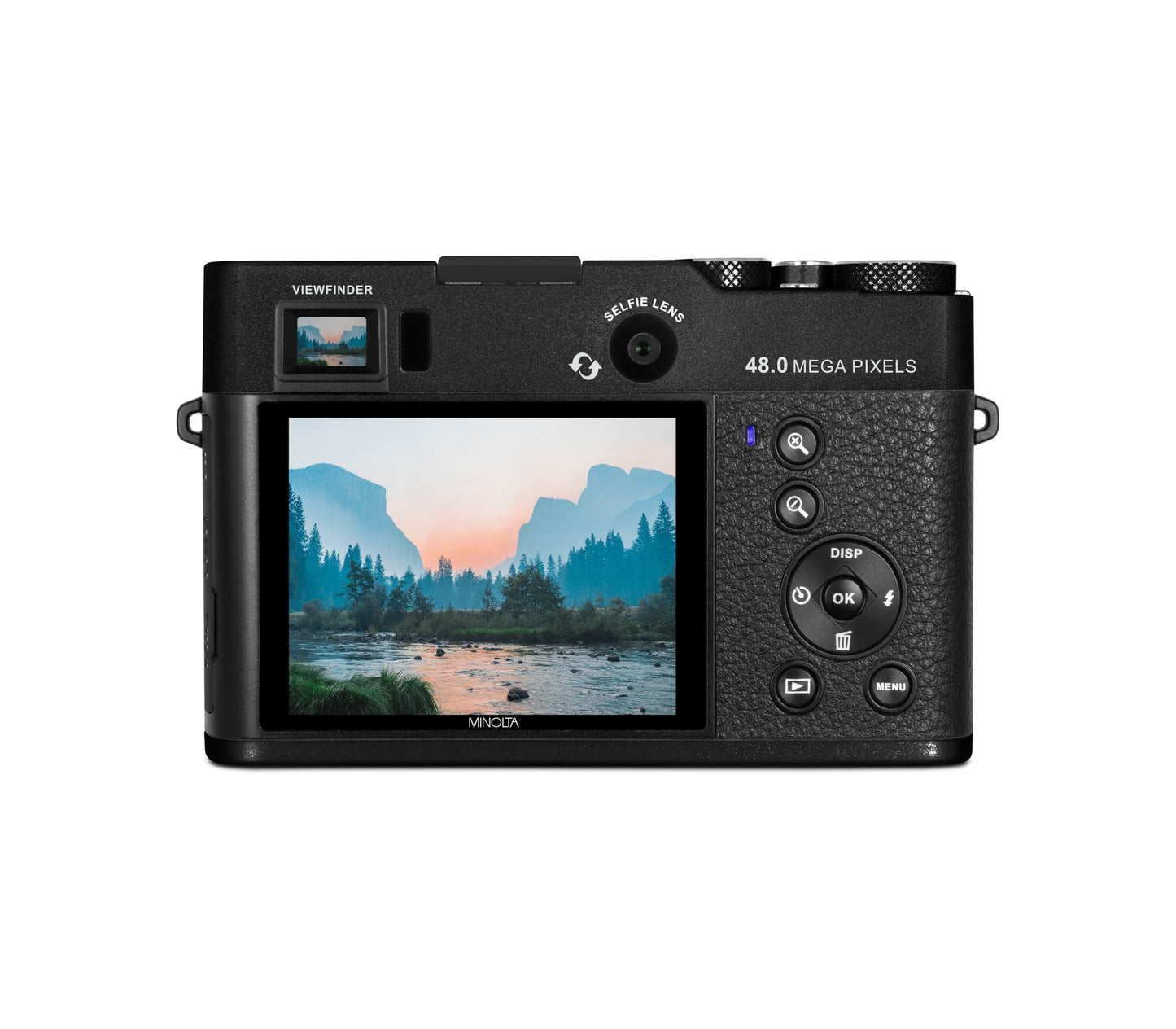 Minolta MND70 Retro 48 MP Autofocus / 5K Ultra HD Dual Lens Digital Camera w/WiFi (Black)