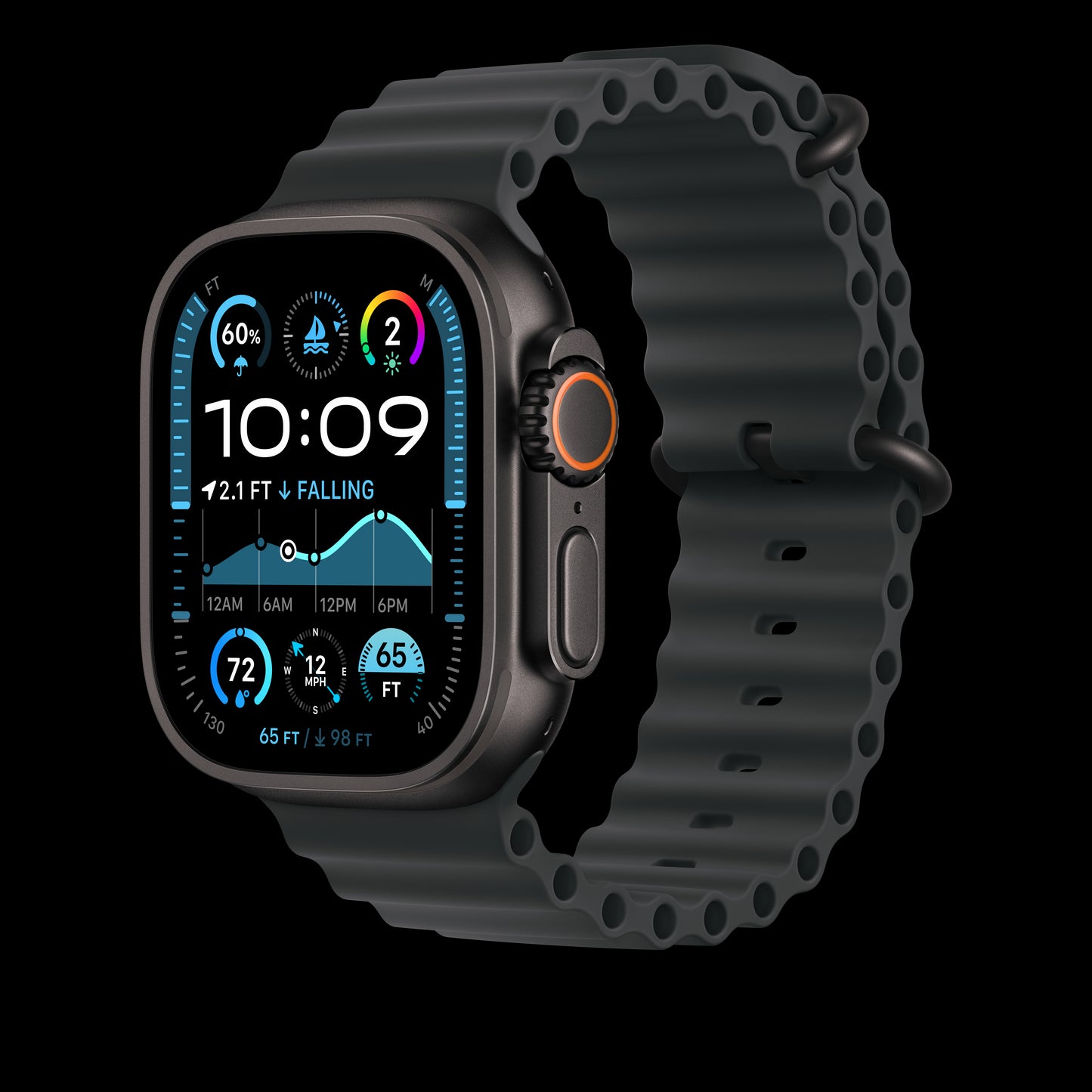 Apple 49mm Black Ocean Band - Black Titanium Finish - MYPD3AM/A (2024)