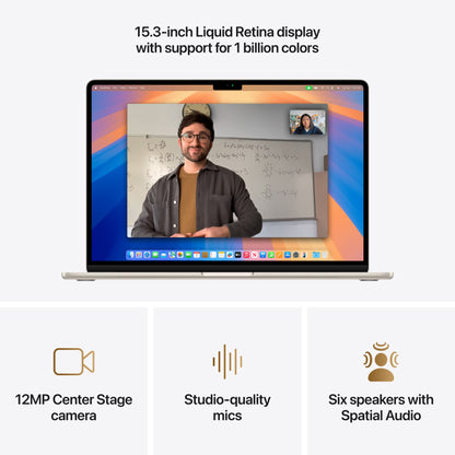 (Open Box) Apple 15-inch MacBook Air: M4 w/ 10-core CPU and 10-core GPU, 16GB, 512GB SSD - Starlight - MW1K3LL/A (2025)