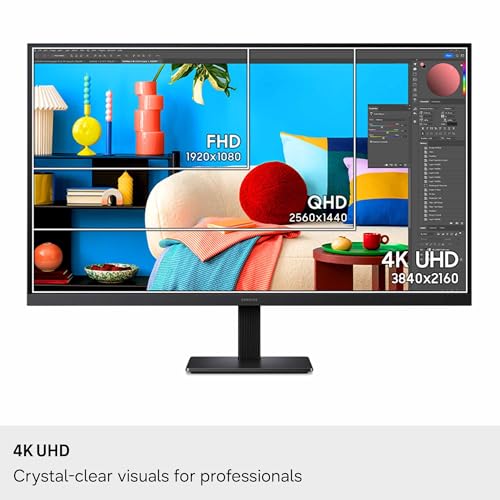 Samsung 32-in Computer Monitor - UHD, VA, 60Hz, 1HDMI, 1DP, Simple Stand, Slim Design - LS32H704EANXZA (2026)