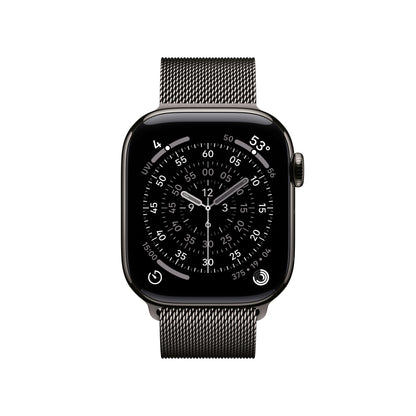 Apple Watch Series 11 GPS + Cellular 42mm Slate Titanium Case with Slate Milanese Loop - MF8U4LW/A - (Fall 2025)