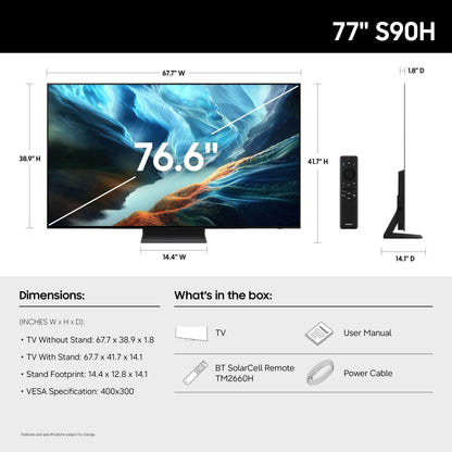 Samsung S90H 77-in OLED TV - QN77S90HAEXZA (2026)