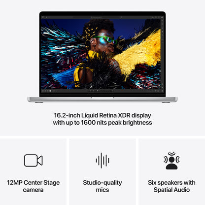 Apple 16-inch MacBook Pro: M4 Pro chip with 14C CPU / 20C GPU, 512GB SSD, 24GB Memory - Silver MX2T3LL/A (Fall24)