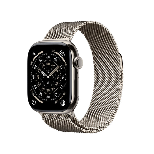 Apple Watch Series 11 GPS + Cellular 42mm Natural Titanium Case with Natural Milanese Loop - MF8P4LW/A - (Fall 2025)