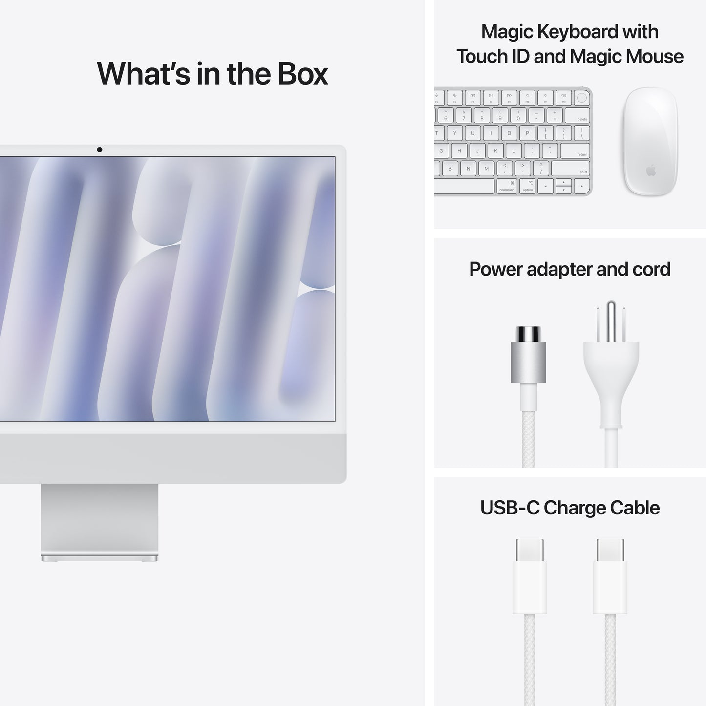 Apple 24-inch iMac with Retina 4.5K display: M4 chip w 10C CPU / 10C GPU, 512GB SSD, 16GB Memory - Silver - MWUV3LL/A (Fall 2024)