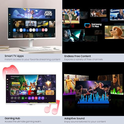 Samsung 32-Inch M5 (M50F) FHD Smart Monitor with Streaming TV, Speakers, White, LS32FM503ENXZA