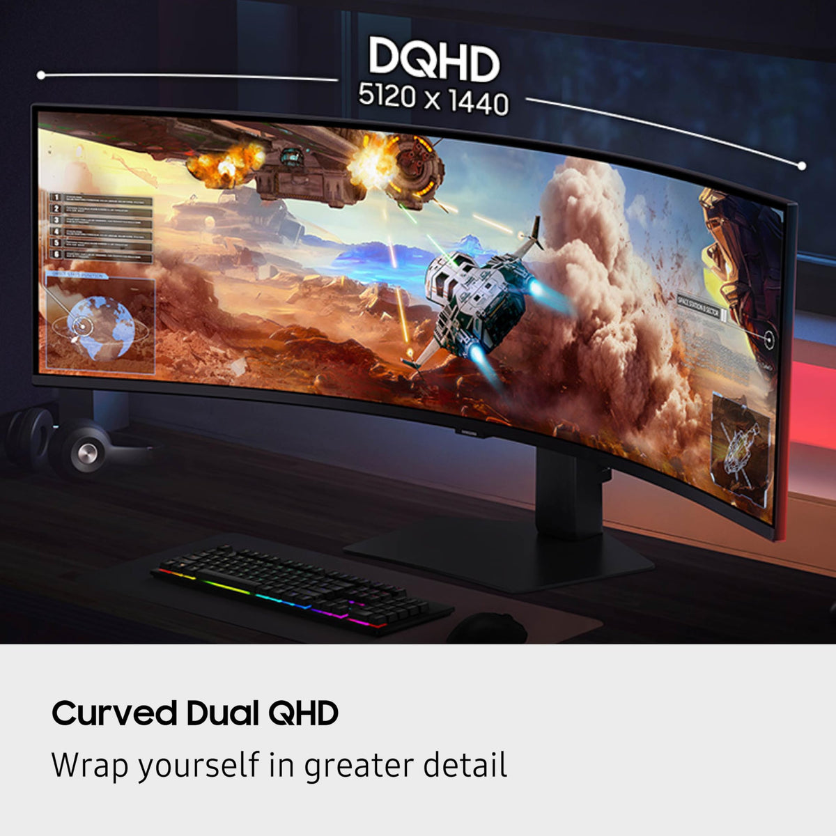 (Open Box) Samsung 49-inch Odyssey G9 (G91F) DQHD, 144Hz, Curved Gaming Computer Monitor - LS49FG910ENXZA