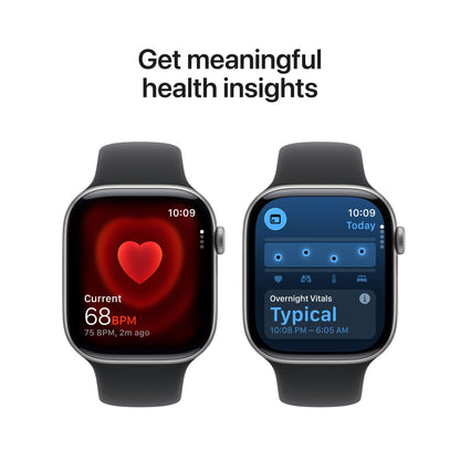 (Open Box) Apple Watch Series 11 GPS + Cellular 46mm Space Gray Aluminum Case with Black Sport Band - S/M - MFC94LW/A - (Fall 2025)
