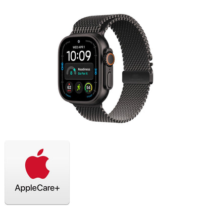 Apple Watch Ultra 4 GPS + Cellular 49mm Black Titanium with Black Titanium Milanese Loop - S - MJAU4LS/A - Bundle w AppleCare+