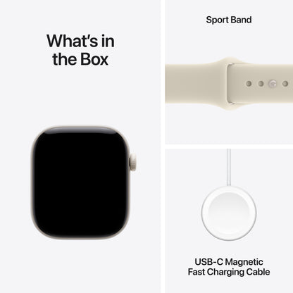Apple Watch Series 12 GPS + Cellular 42mm Pearl White Ceramic Case with Sand Sport Band - S/M - MJGW4LS/A (2026)