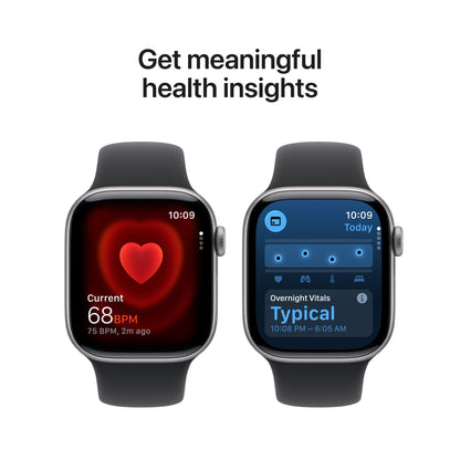 Apple Watch Series 11 GPS + Cellular 42mm Space Gray Aluminum Case with Black Sport Band - M/L - MF8C4LW/A - (Fall 2025)