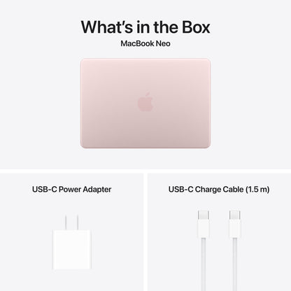 Apple 13-inch MacBook Neo: A18 Pro chip with 6‑core CPU and 5‑core GPU, with Touch ID, 512GB SSD - Blush - MHFJ4LL/A (2026)