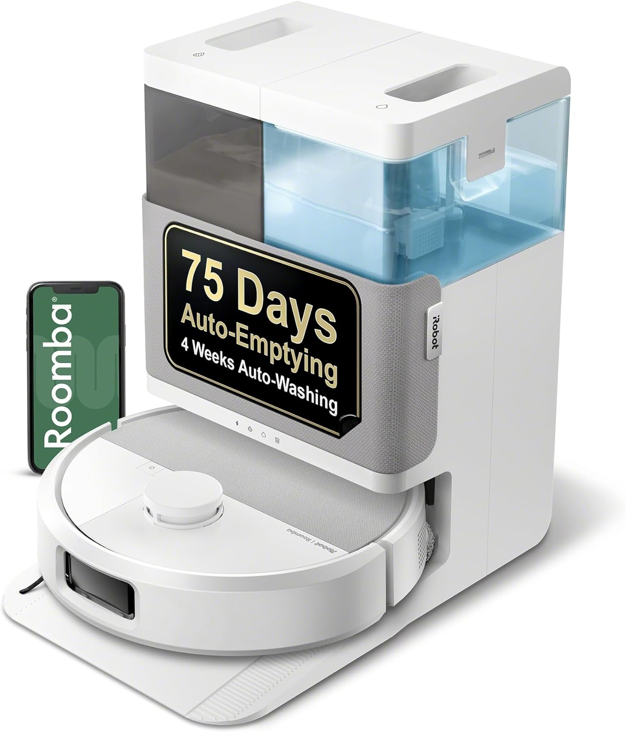 iRobot Roomba Plus 505 Combo Robot Vacuum & Mop + AutoWash Dock - White