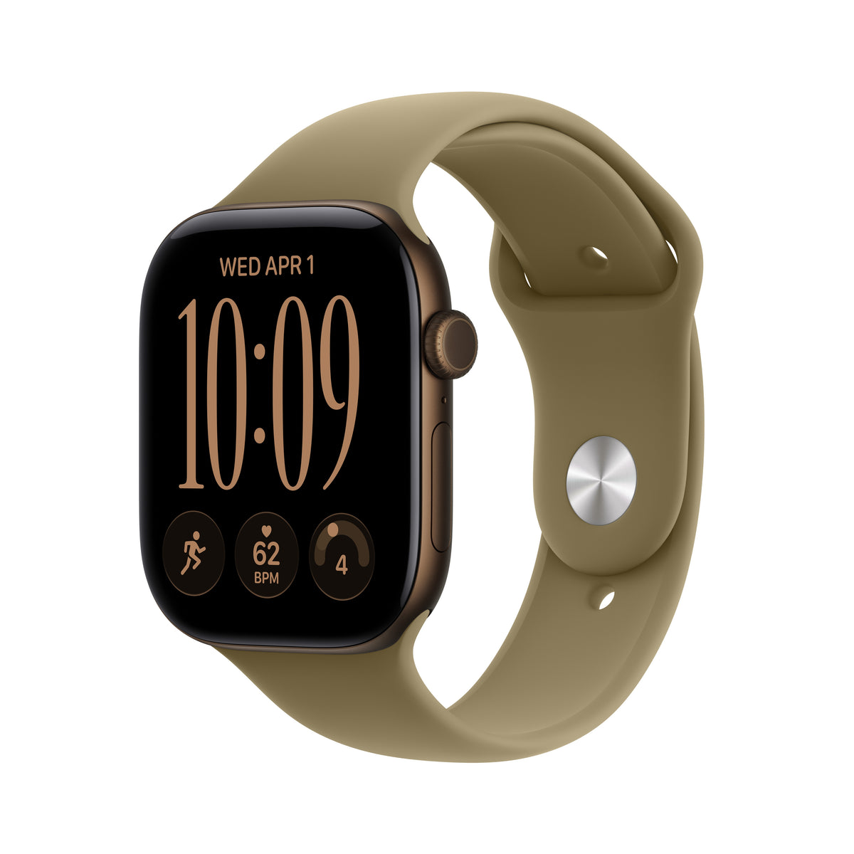 Apple Watch Series 12 GPS 46mm Dark Bronze Aluminum Case with Olive Sport Band - M/L - MJEU4LS/A (2026)