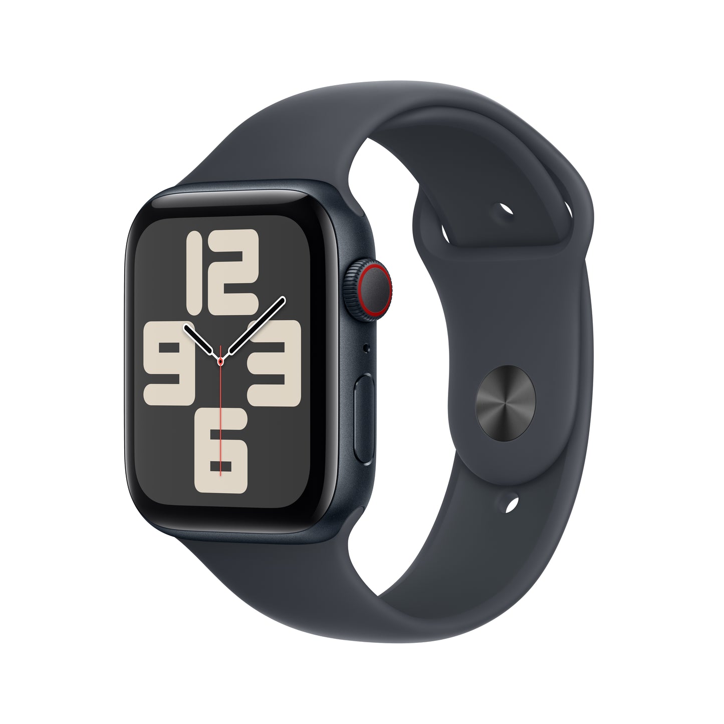 (Open Box) Apple Watch SE GPS + Cellular 44mm Midnight Aluminum Case with Midnight Sport Band - M/L - MXG23LL/A (2024)