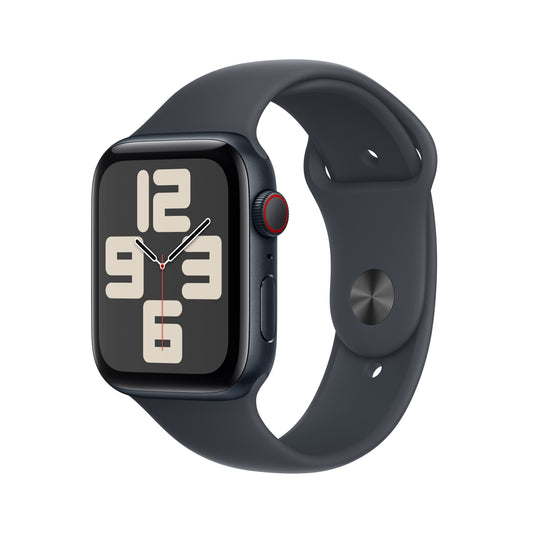 (Open Box) Apple Watch SE GPS + Cellular 44mm Midnight Aluminum Case with Midnight Sport Band - M/L - MXG23LL/A (2024)
