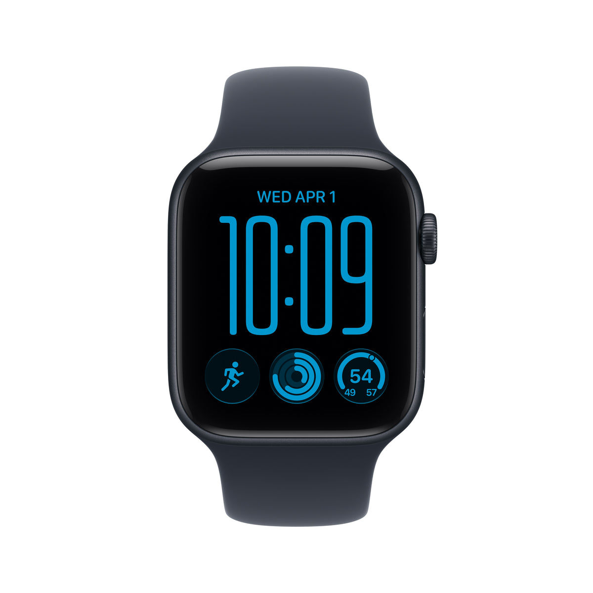 Apple Watch SE 3 GPS 44mm Midnight Aluminum Case with Navy Blue Sport Band - M/L - MJL94LW/A (2026)