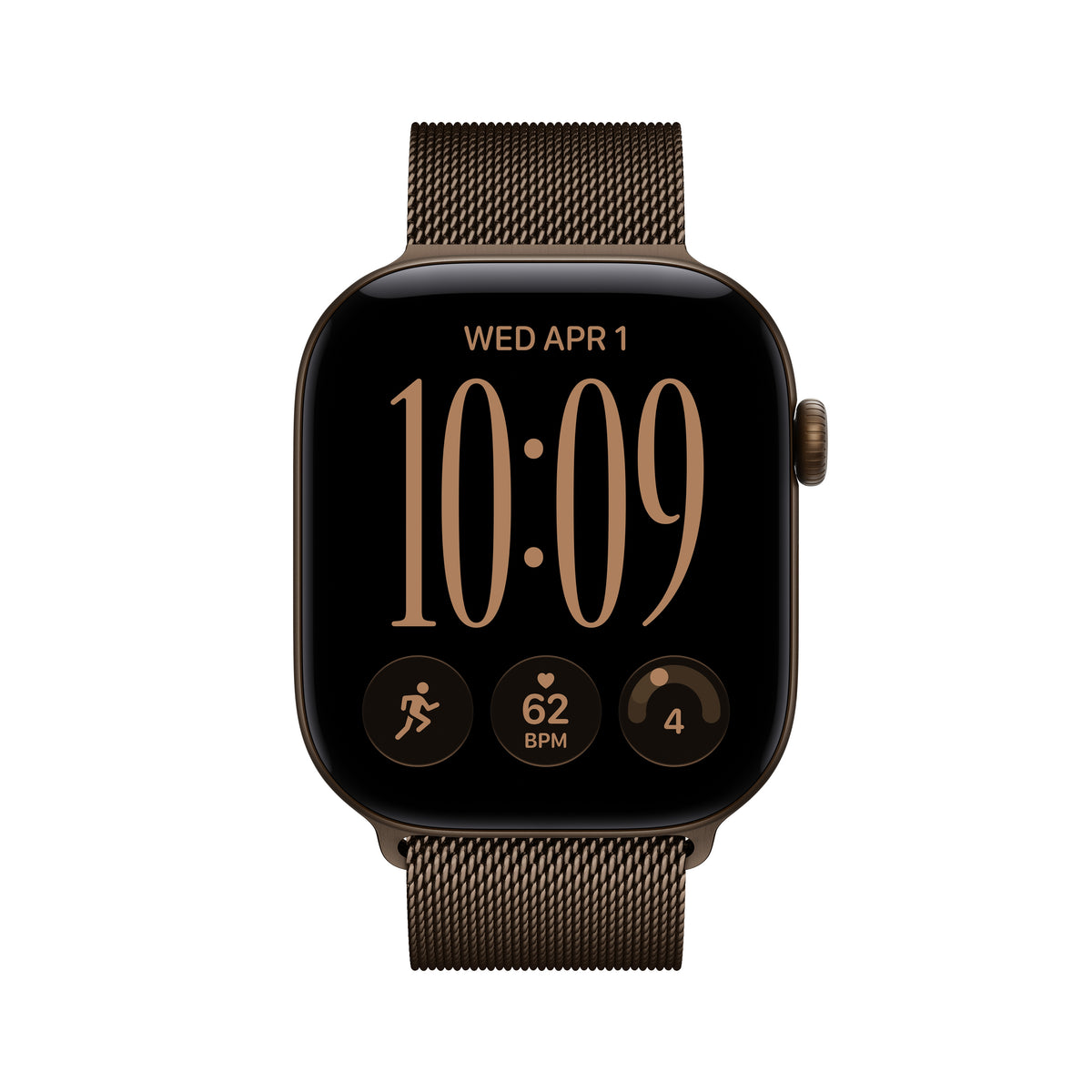 Apple Watch Series 12 GPS + Cellular 46mm Dark Bronze Aluminum Case with Dark Bronze Milanese Loop - M/L - MKDG4LS/A (2026)