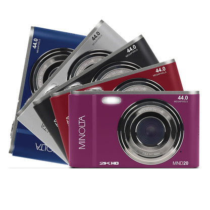 Minolta MND20 44 MP / 2.7K Quad HD Digital Camera (Magenta)