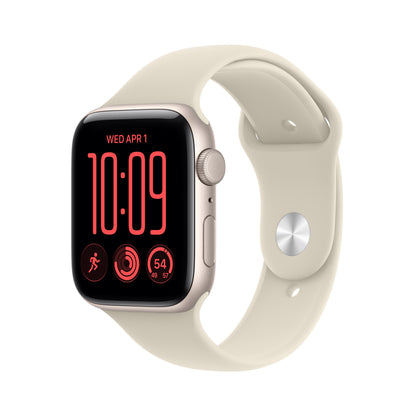 Apple Watch SE 3 GPS 44mm Starlight Aluminum Case with Sand Sport Band - S/M - MJL34LW/A (2026)