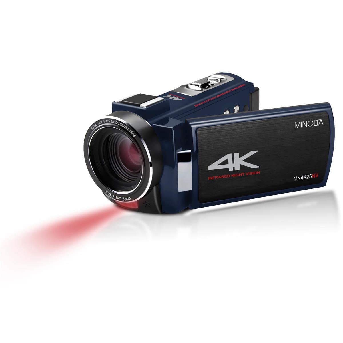 Minolta MN4K25NV 4K Ultra HD / 30 MP Night Vision Camcorder (Blue)