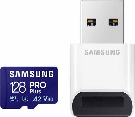 Samsung 128GB Pro Plus microSD Memory Card + Reader