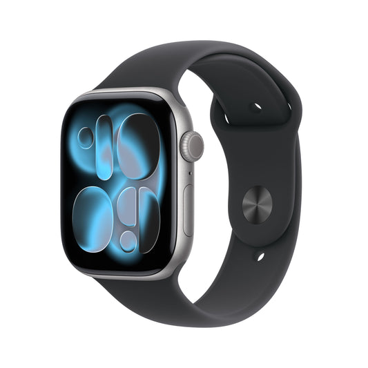 (Open Box) Apple Watch Series 11 GPS + Cellular 46mm Space Gray Aluminum Case with Black Sport Band - S/M - MFC94LW/A - (Fall 2025)