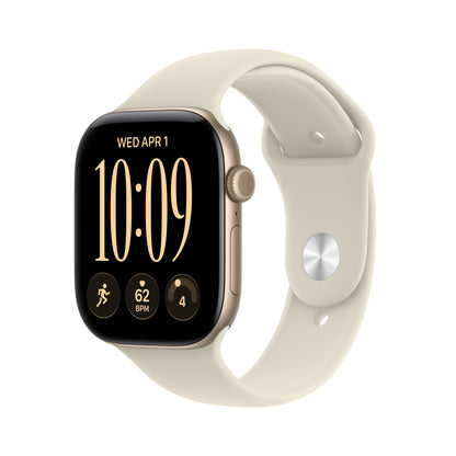 Apple Watch Series 12 GPS + Cellular 46mm Light Gold Aluminum Case with Sand Sport Band - M/L - MJGC4LS/A (2026)