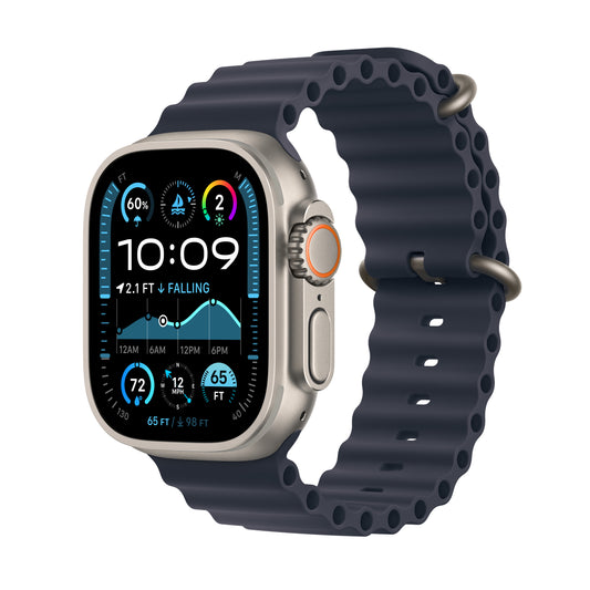 Apple Watch Ultra 2 GPS + Cellular 49mm Natural Titanium Case with Navy Ocean Band - MX4D3LW/A (2024)