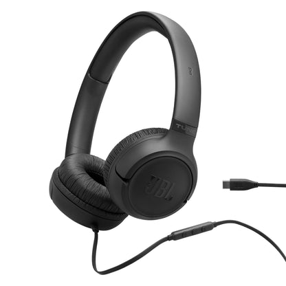 JBL Tune 530 USB-C Wired on ear Headphones - Black